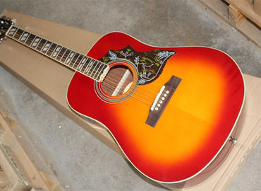 Chine Fabrique sur mesure 41''Hummingbird 20 frettes coin arrondi cerisier éruption solaire folk guitare acoustique fournisseur