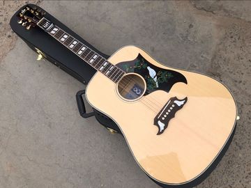 Chine Meilleure qualité Dove style massif AAA sapin bois haut flamme érable arrière et côté acoustique guitare électrique fournisseur