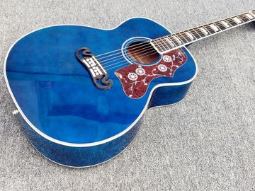 Chine Guitare acoustique classique Gibson Bleu G200 de qualité supérieure, Hardware doré, haut à mousse solide, guitare corporelle personnalisée en érable. fournisseur