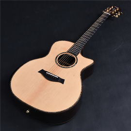 Chine Guitare acoustique en bois massif entièrement personnalisée en bois massif en rose massif arrière et côté 914s guitare fournisseur