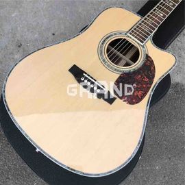 Chine Personnalisation d'usine Pique-nique solide haut D45c Cutaway Guitare acoustique électrique fournisseur