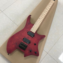 Chine GRAND couleur rouge sans tête Guitare électrique 2019 Nouvelle arrivée Guitare en bois massif,Matériel noir Livraison gratuite fournisseur