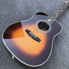 Chine Véritable Abalone incrustés Sunburst Solid sapin haut 41 pouces style D Guitare acoustique avec le tableau d'abécédaire fournisseur