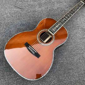 Chine Cedar Top 00045 modèle guitare acoustique pin rouge 100% tout réel guitare acoustique électrique abalone fournisseur