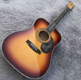 Chine 41&quot; Solid Spruce Top Abalone D Style Guitare acoustique avec éclatement Corps d'érable Eboue fournisseur