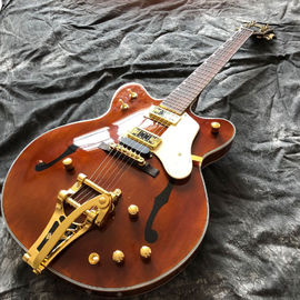 Chine Guitare électrique à corps semi-hollow jazz avec matériel de couleur dorée Rosewood Fingerboard fournisseur