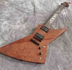 Chine Rosewood Fingerboard Sun Inlays Guitare électrique en marron avec matériel noir fournisseur