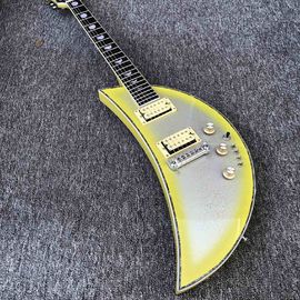 Chine Outlet 6 cordes guitare électrique guitare de lune en peinture argentée rose bois de pouce types couleur est disponible livraison gratuite fournisseur