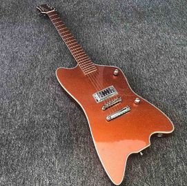 Chine Guitare électrique de haute qualité avec peinture métallique orange dorée sur toutes les pièces avant et arrière, y compris le fretboard Single fournisseur