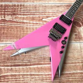 Chine Guitare électrique personnalisée 2020 Nouveau système Vibrato Forme de logo personnalisable rose et métallique argent fournisseur