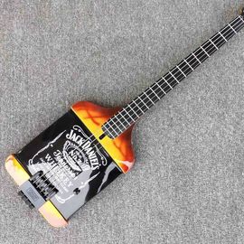 Chine Boutique personnalisée 4 cordes Jack Guitare électrique Ébène Fretboard Bouteille Corps Guitare basse électrique en matériel noir fournisseur