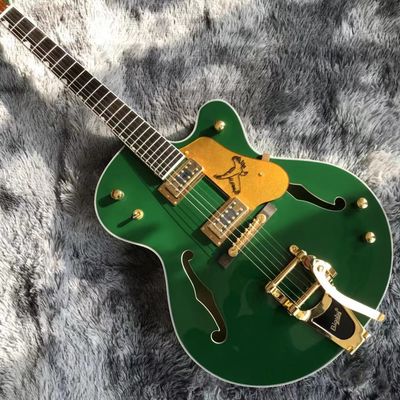 Chine Guitare électrique à corps semi-hollow Jazz en couleur verte fournisseur