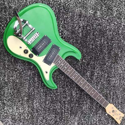 Chine Guitare électrique personnalisée de style Mosrite avec Tremolo en vert fournisseur