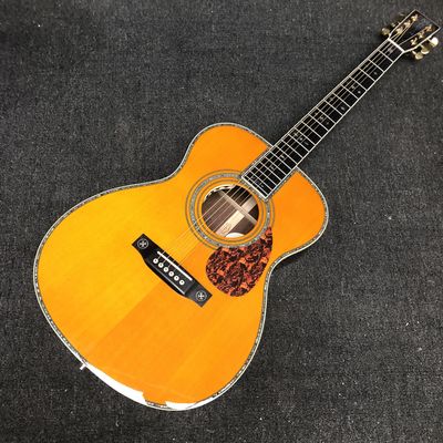 Chine Guitare acoustique personnalisée 40 pouces OM avec signature en jaune fournisseur