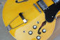 Guitare électrique à corps semi-hollow jaune personnalisée avec placage d'érable flamme, Rosewood Fretboard fournisseur