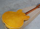 Guitare électrique à corps semi-hollow jaune personnalisée avec placage d'érable flamme, Rosewood Fretboard fournisseur