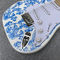 Guitare électrique en porcelaine bleu et blanc de haute qualité Guitare blanche cadeau d'anniversaire livraison gratuite fournisseur