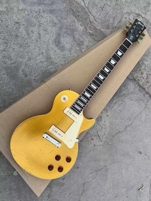 Chine Guitare électrique personnalisée GB Les Paul LP Style avec Corps d'or d'acajou Cou d'érable Guitare personnalisée fournisseur