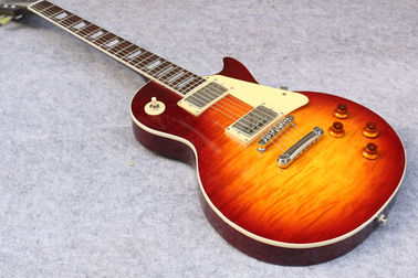Chine LPaul R9 Tiger Flame les Guitare électrique avec matériel Chrome, Corps en érable LP guitare standard, Livraison gratuite fournisseur