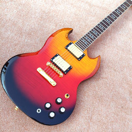 Chine Guitare électrique SG personnalisée, Gradual change &amp; Flame Maple Top SG, livraison gratuite fournisseur