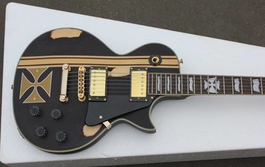 Chine BLACK ESP style guitare à carrosserie solide, matériel en or, coupure unique Tuneomatic/stoptail bridge 2xHBs Livraison gratuite directement de fournisseur