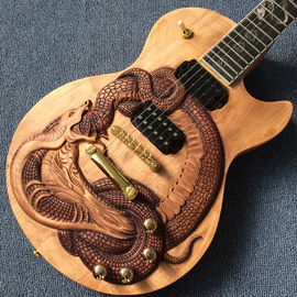 Chine Guitare personnalisée, dessin de dragon sculpté, tableau d'étain, livraison gratuite fournisseur