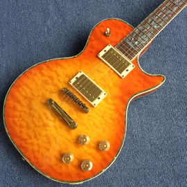 Chine Nouvelle guitare électrique de haute qualité sur mesure LP, Guitare électrique Flame Maple Top avec matériel Gold, livraison gratuite fournisseur