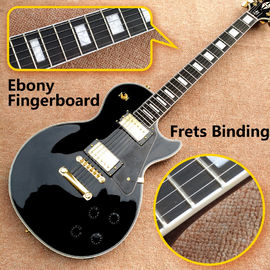 Chine LP Custom Shop Guitare électrique couleur noire EBONY Fretboard Frettes de liaison fournisseur