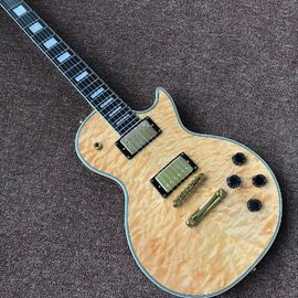 Chine Nouveau standard LP CUSTOM SHOP Vente à chaud LP personnalisé guitare électrique flamme couverture d'érable couleur naturelle or matériel fournisseur