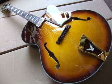 Chine En gros Nouvelle Guitare électrique Jazz Rare Modèle L-5 Avec Garde à fleurs et Tailpiece et Headstock Dans Sunburst fournisseur