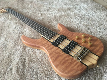 Chine Guitare de basse personnalisée Ken Smith basse à 5 cordes Cou à travers le corps Golden Hardwares Wilkson ponts original Dot incrustation et agir fournisseur