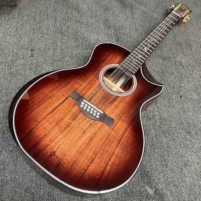 Chine 6 cordes sur mesure hawaïenne KOA haut solide hawaïenne Koa arrière côtés caoutchouc cou ébène Fretboard Cutaway K24ce Guitare acoustique fournisseur
