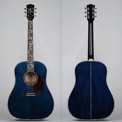 Chine Gibson personnalisé Style solide Adirondack Spruce Top Solid Tiger Maple arrière côté J-45 Guitare acoustique en bleu fournisseur