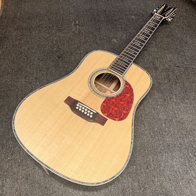 Chine Custom M Style 12 Strings Solid Spruce Top Dreadnought Acoustic Guitar, Customized Logo on Headstock fournisseur
