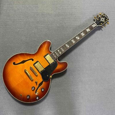 Chine Custom Gibson Style ES Supreme Bourbon Burst Semi Hollow Body Jazz Guitare électrique fournisseur