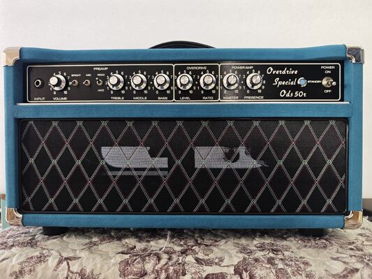 Chine Grand Amp ODR, tête d'amplificateur de guitare à valve de réverbération spéciale Overdrive câblée à la main ODS50R par Grand 50W, tubes JJ, bleu suède, accepte les amplis OEM fournisseur