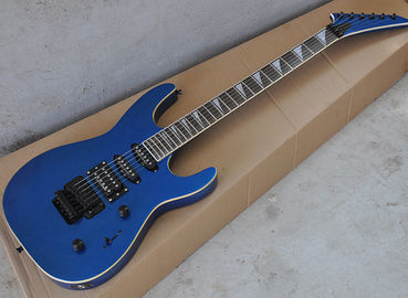 Chine Metallic Blue Set In JS Guitare électrique avec Floyd Rose, 24 Frets, Corps de liaison blanc fournisseur