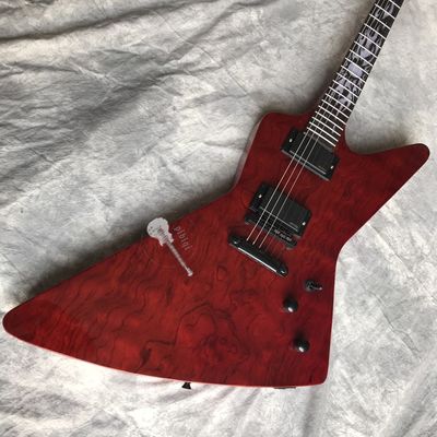 Chine Guitare électrique personnalisée Vin Rouge Rosewood Top Covered Hardware Noir Peut être personnalisé Logo fournisseur
