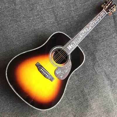 Chine 41 pouces AAAA toute la guitare acoustique solide obligatoire en bois solide d'arrière de bois de rose d'ormeau avec 550a EQ électronique dans le rayon de soleil fournisseur