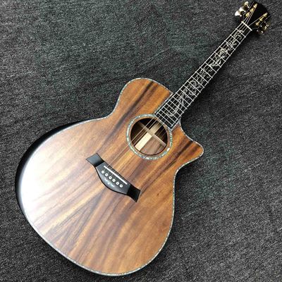 Chine Guitare acoustique sur mesure de 41 pouces Matte Solid KOA Top avec Abalone Ebony Fingerboard ArmRest fournisseur