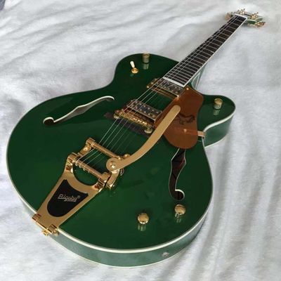 Chine Guitare électrique Gret personnalisée en couleur verte Semi-hollow Jazz Guitare électrique avec Bigsby Tremolo et High Grade Tune fournisseur