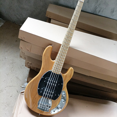 Chine 5 cordes personnalisées Bass électrique couleur bois naturel avec corps en érable Fretboard fournisseur