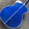 Corps OM personnalisé Guitare électrique acoustique Véritable Abalone Inlays Tablette à doigts ébène Burst Maple Water Wave 301 électronique fournisseur