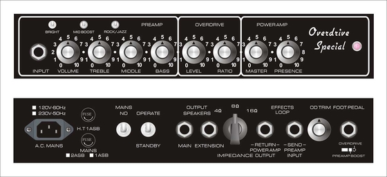Amplificateur personnalisé 20W brun Tolex VOX Tissu de gril JJ Tubes Inspiré par Dumble ODS Overdrive Spécial fournisseur