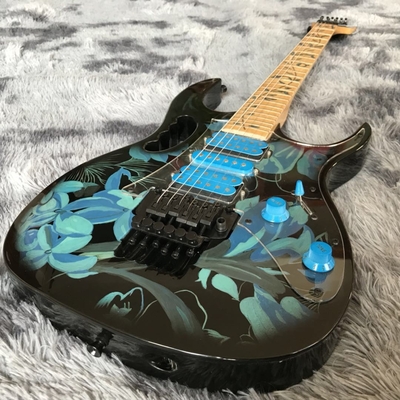 Guitare électrique personnalisée Ibanez style Jem77p Steve Vai en motif floral bleu fournisseur