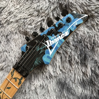 Guitare électrique personnalisée Ibanez style Jem77p Steve Vai en motif floral bleu fournisseur