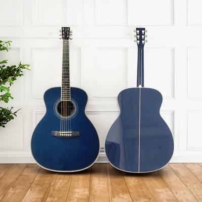 Marine bleu solide solide bois de rose des Indes orientales arrière OM Guitare acoustique 000-14 Fret haut d'épinette européenne fournisseur