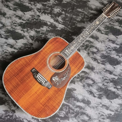 41 pouces 12 cordes pleine KOA bois série D45 laque brillante guitare acoustique en bois fournisseur