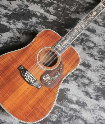 41 pouces 12 cordes pleine KOA bois série D45 laque brillante guitare acoustique en bois fournisseur