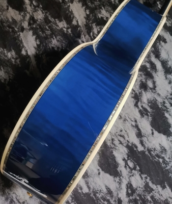 43 pouces série J200 fantôme d'eau bleu peinture brillante abalone incrusté guitare acoustique fournisseur